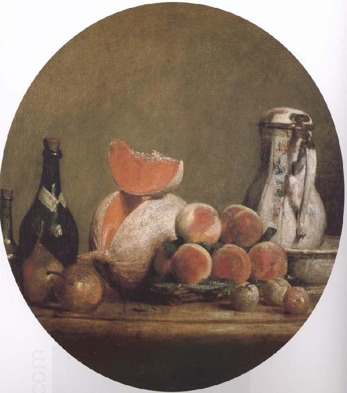 Jean Baptiste Simeon Chardin Cut melon and peach bottle still life etc China oil painting art